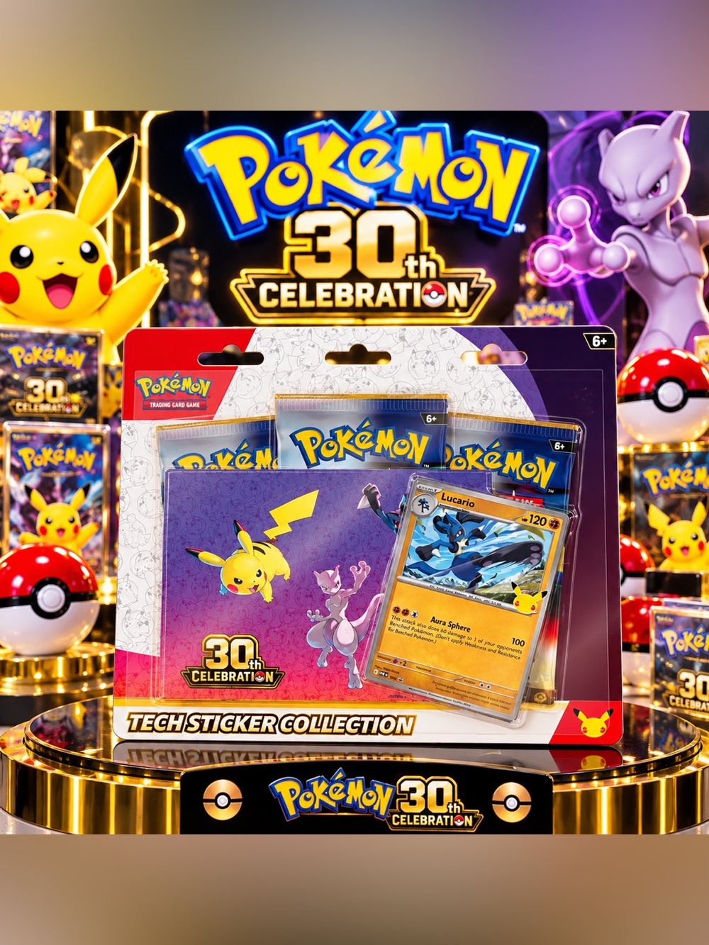 30th Celebration Pokemon Tech Sticker Collection – sealed in package